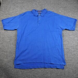 Fruit of the Loom Polo Shirt Mens‎ 2XL Blue Short Sleeve Collared Preshrunk
